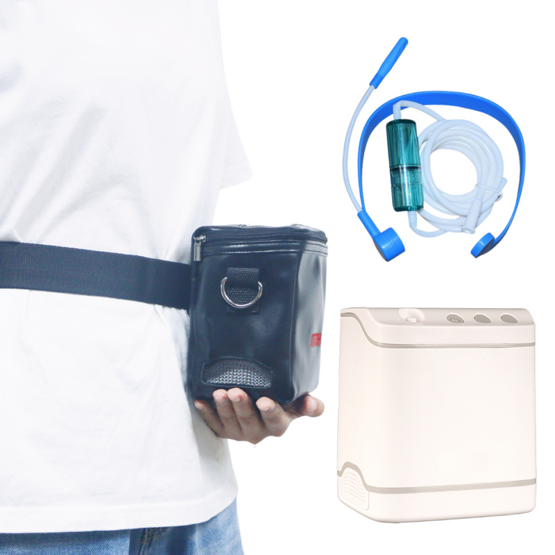 HACENOR Lightweight Small Portable 2 Hours Internal Battery 1-2L Oxygen Concentrator Pulse&Continuous Flow FYY-03