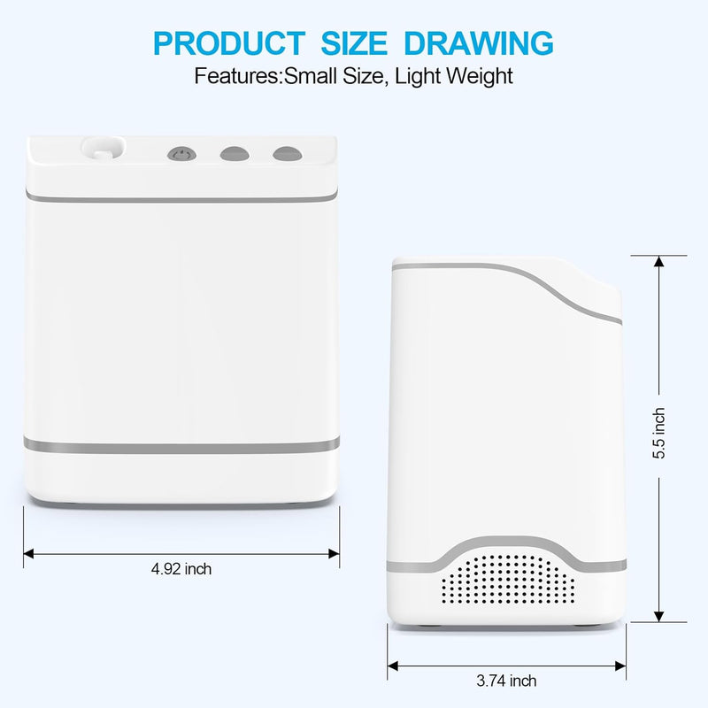 HACENOR Travel Friendly Mobile Oxygen Device Portable 1-2L/Min Internal 2 Hours Battery Oxygen Concentrator For Health Care FYY-03