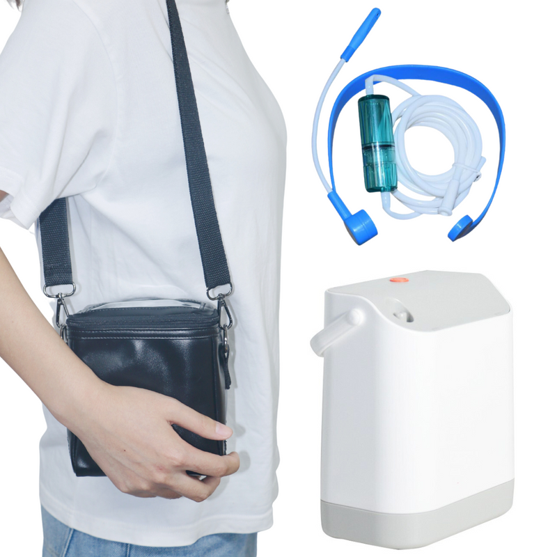 2 Sets HACENOR 1.5 Liter Continuous Flow Oxygen Concentrator With 4 Hours Inside Battery Weight Only 1.43lbs For Travel Use FYY-01