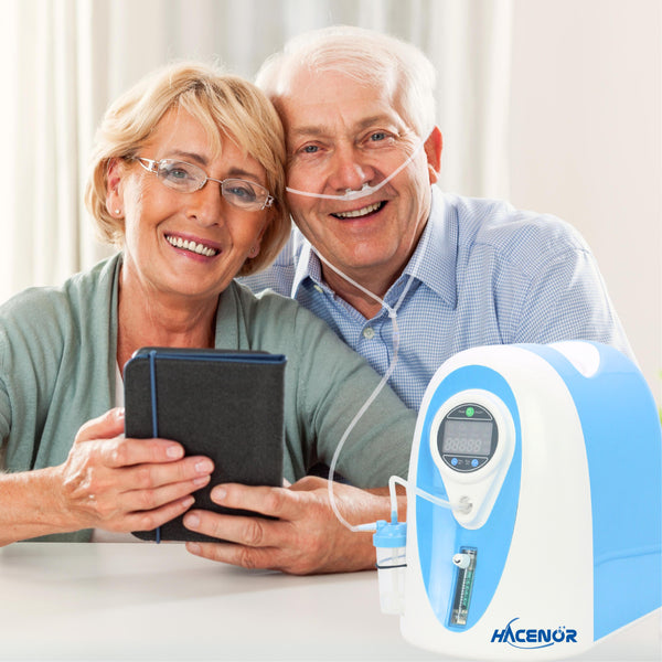 HACENOR 1-5L Continuous Flow Home Use Oxygen Concentrator With High Purity POC-03C