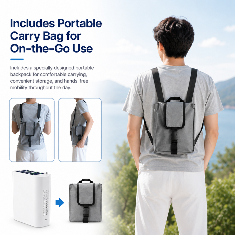 Mini 7L&96% Portable Oxygen Concentrator | 5.5 Hours Battery Work