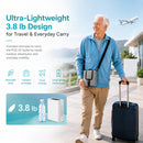 HACENOR Small 7L Portable Battery Oxygen Concentrator Two Flow Modes Low Noise Work All Night Continuously POC-07