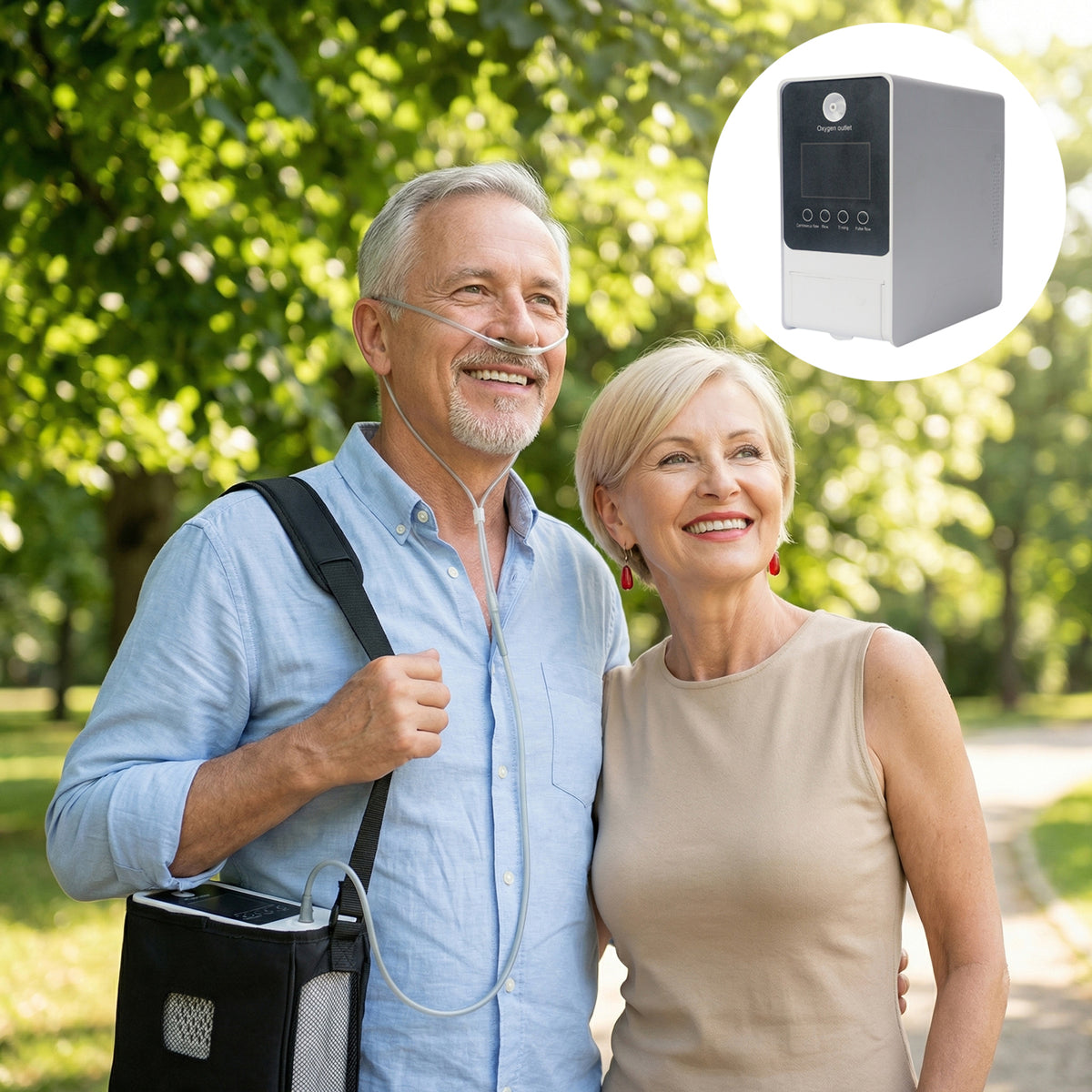7L&93% Portable Oxygen Concentrator | Long-time Battery | 24*7