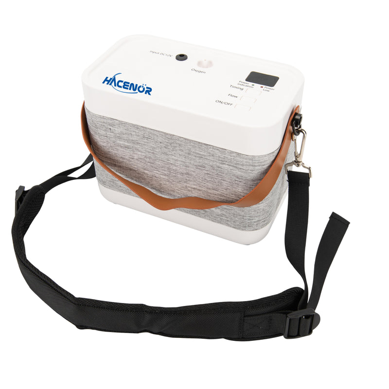 HACENOR Low Noise 90% Purity Small Portable 1-3L Continuous Flow Oxygen Concentrator With 4.5 Hours Battery 1001BX