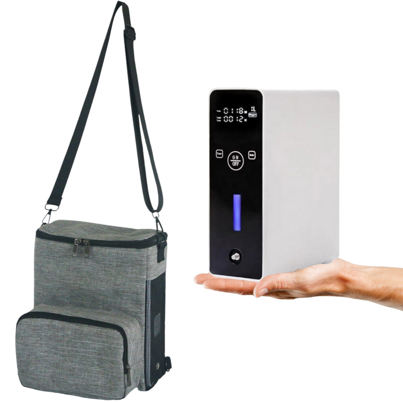Flex O2 Adjustable 1-5L Adjustable Portable Oxygen Concentrator with 6 Hours Battery ...
