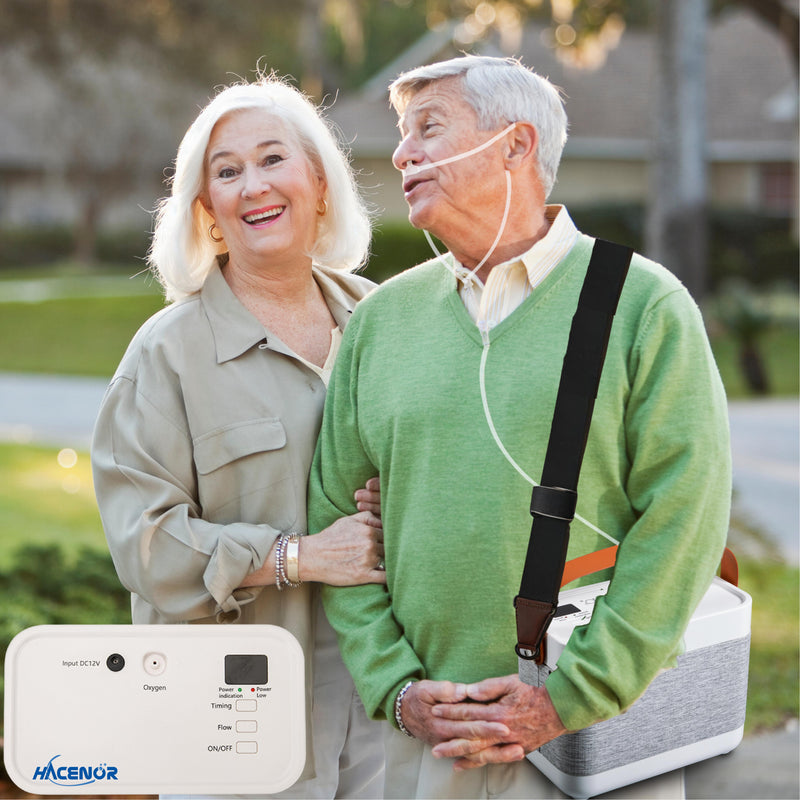 HACENOR Portable 1-3L Adjustable Continuous Flow Oxygen Concentrator With 4.5 Hours Long Life Battery 1001BX