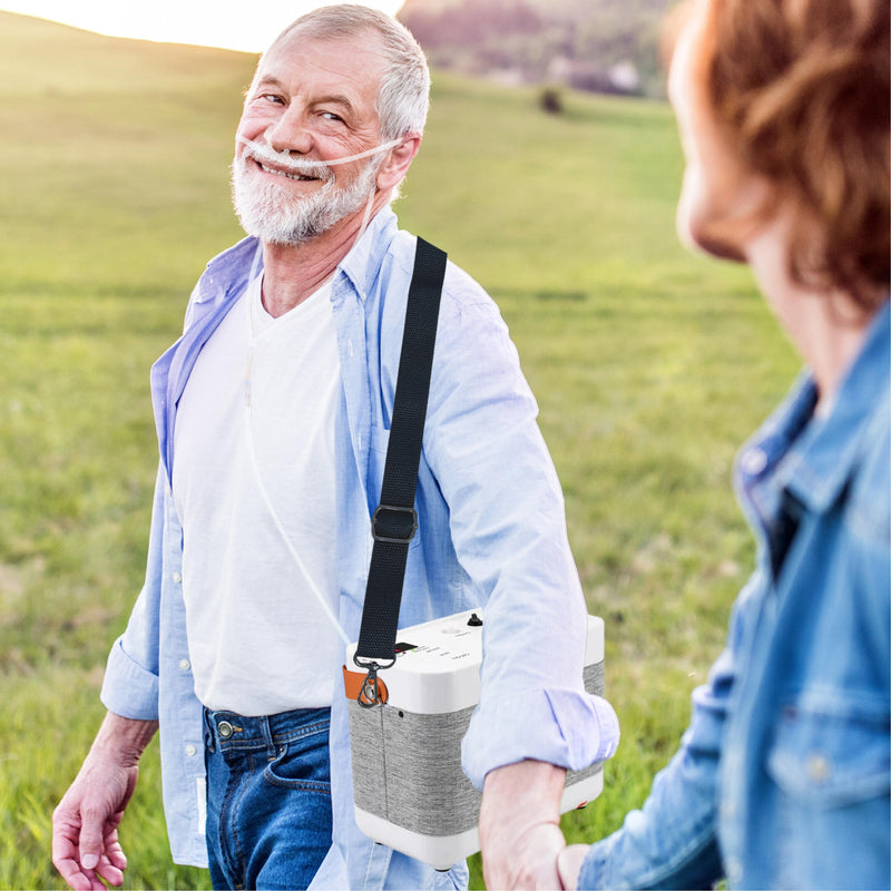1-3L Portable Oxygen Concentrator | 4.5 Hours Battery | 24/7 Continuously Working | All Night Sleeping Use Low Noise
