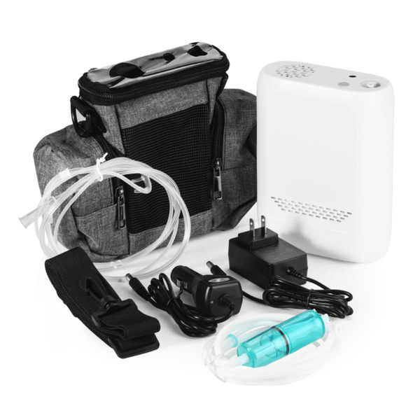 HACENOR Mini Portable 3L Continuous Flow Oxygen Concentrator Machine with Long-time Duration Battery Low Noise C-YS10-B