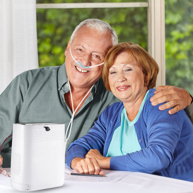 HACENOR Used Second-Hand Low Noise Small 1-5L Adjustable Continuous Flow Portable Oxygen Concentrator With 2.5 Hours Battery Work All Night 1001S