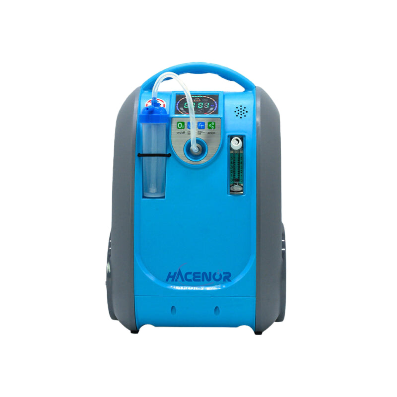 HACENOR Portable 1-5L Adjustable Continuous Flow Oxygen Concentrator With 2 Hours Battery  POC-05