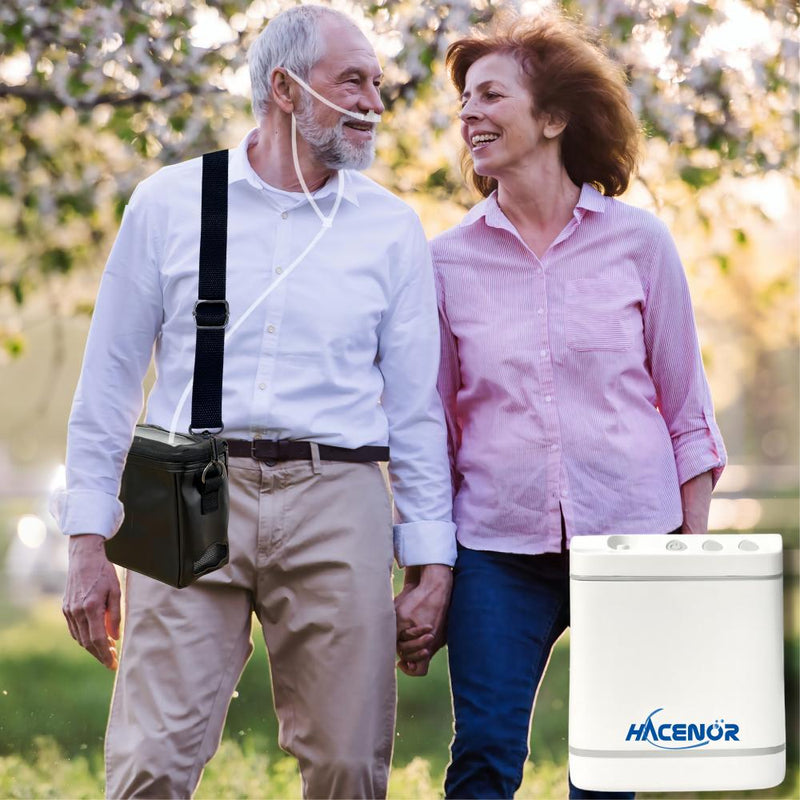 HACENOR Lightweight Mini Portable 1-2L/Min Two Flow Modes Oxygen Concentrator With Duration 2-3 Hours Internal Battery FYY-03
