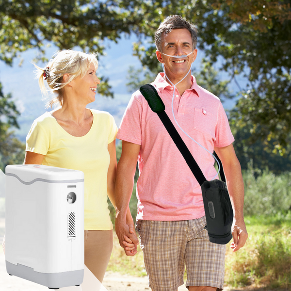 HACENOR 5L Portable Continuous Oxygen Concentrator With Battery For Outdoor Use - HCN-5B