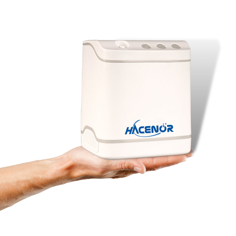HACENOR Mini Portable Internal Battery 1-2L Oxygen Concentrator Two Flow Mode Travel Friendly Use FYY-03