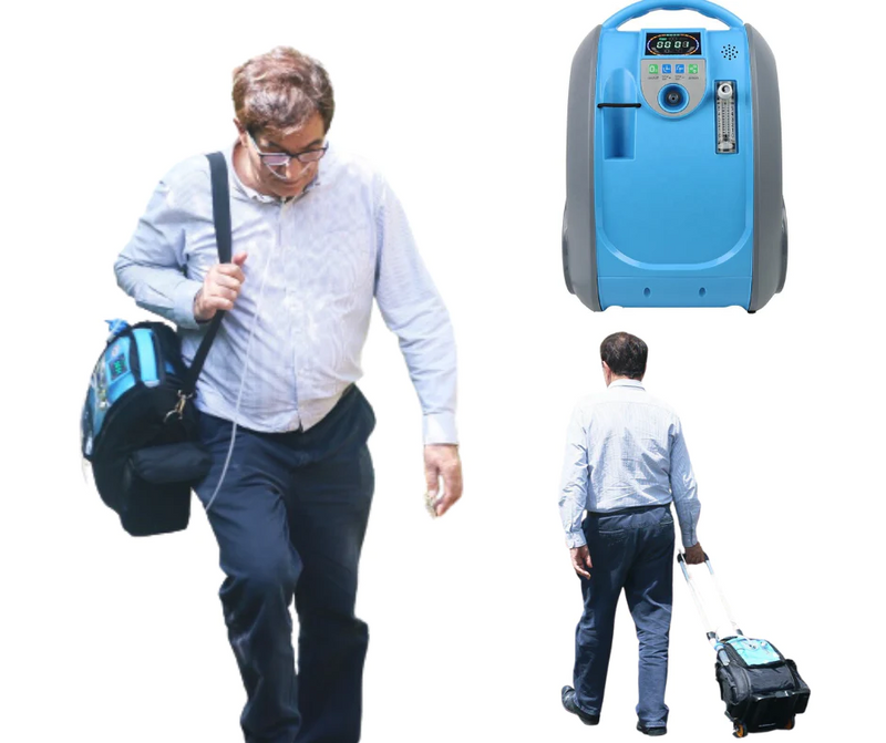 HACENOR 5L/min Battery Oxygen Concentrator for Home or Travel Use - POC-05