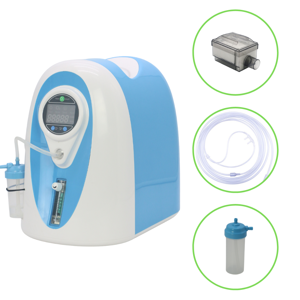 1-5L Continuous Flow Oxygen Concentrator | Home Use | 96% High Purity